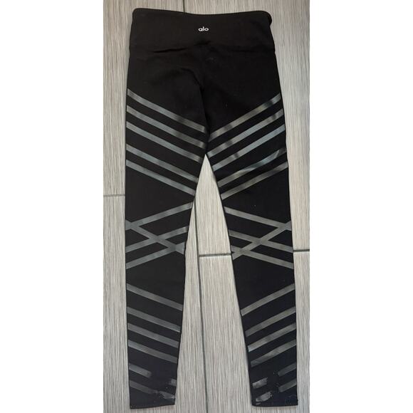 Alo Yoga Linear Striped Airbrush Ankle Leggings Size XS Stretch Activewear - Picture 3 of 5